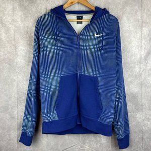 Nike Blue Yellow White Full Zip Mens Hoodie Size Medium Blue Tag
